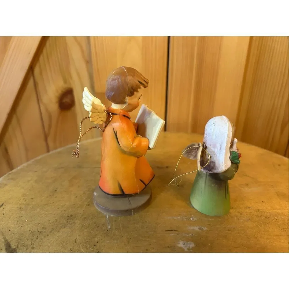 Vintage angels, Christmas ornaments lot of two (8798)￼